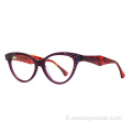 Design di lusso Donne Diamond Acetato Ocolatti a cornice ottica